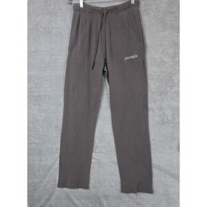 Youngla Sweatpants Mens Medium Brown Thermal Waffle Knit Joggers Athleisure Gym